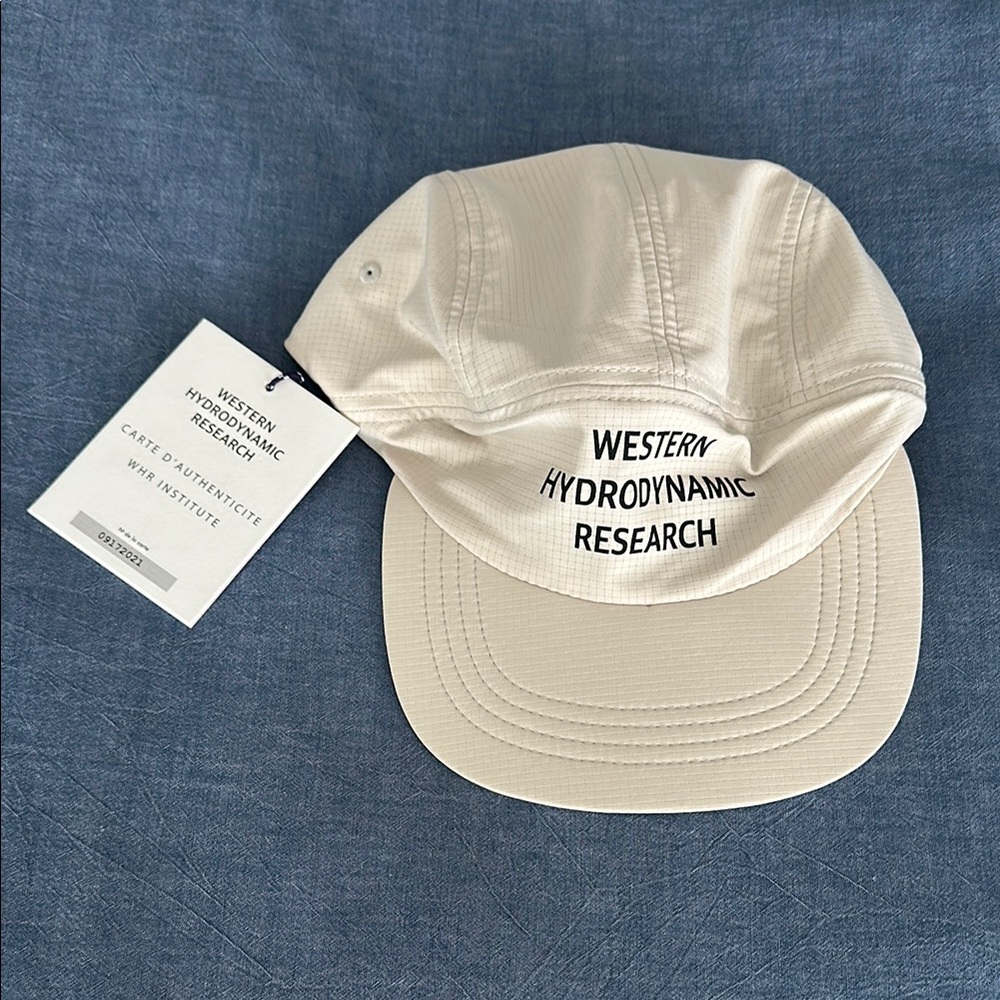 Western Hydrodynamic Research Cream Running hat camp cap 5 panel